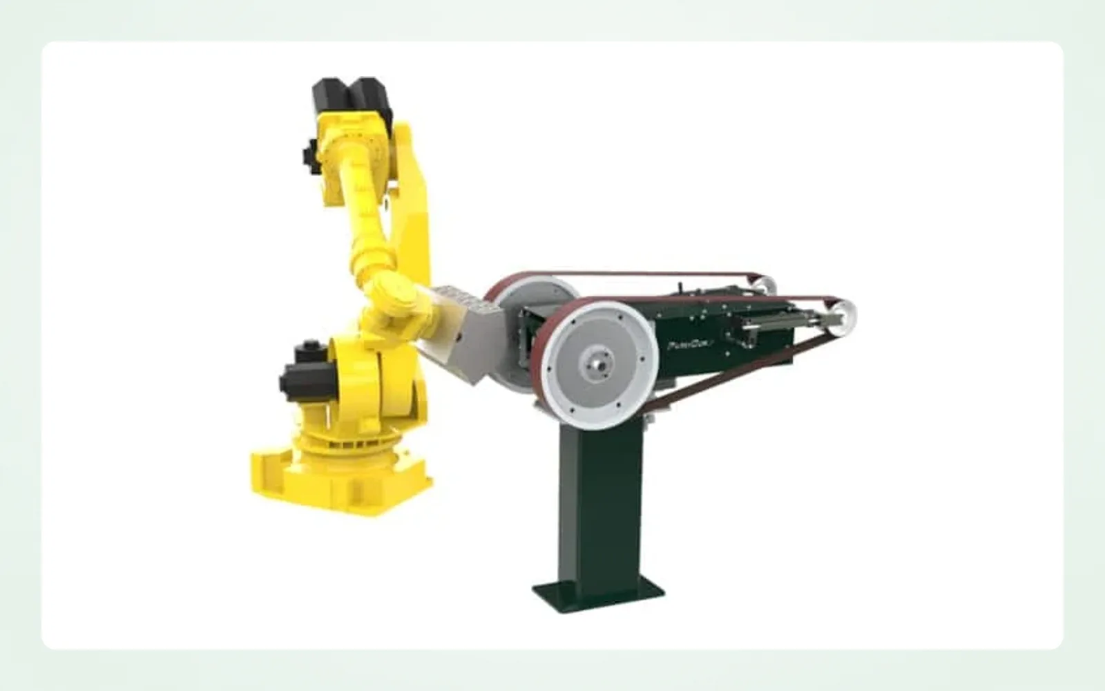 Robot with a PushCorp SBS91 belt-sanding stand