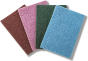 Color-coded non-woven hand pads